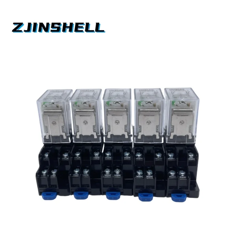 5pcs MY2P HH52P MY2NJ 12V 24V DC / 110V 220V AC coil general purpose DPDT micro mini relay with socket base