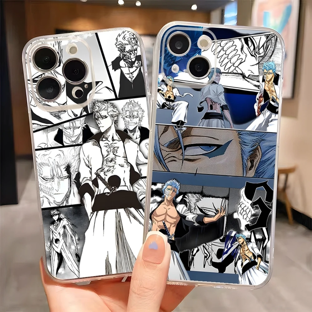 Funda de teléfono Bleach Grimmjow para IPhone 15 Pro Max 16 Pro Max 14 13 11 12 Mini Xs X Xr 7 8 Plus Se cubierta transparente