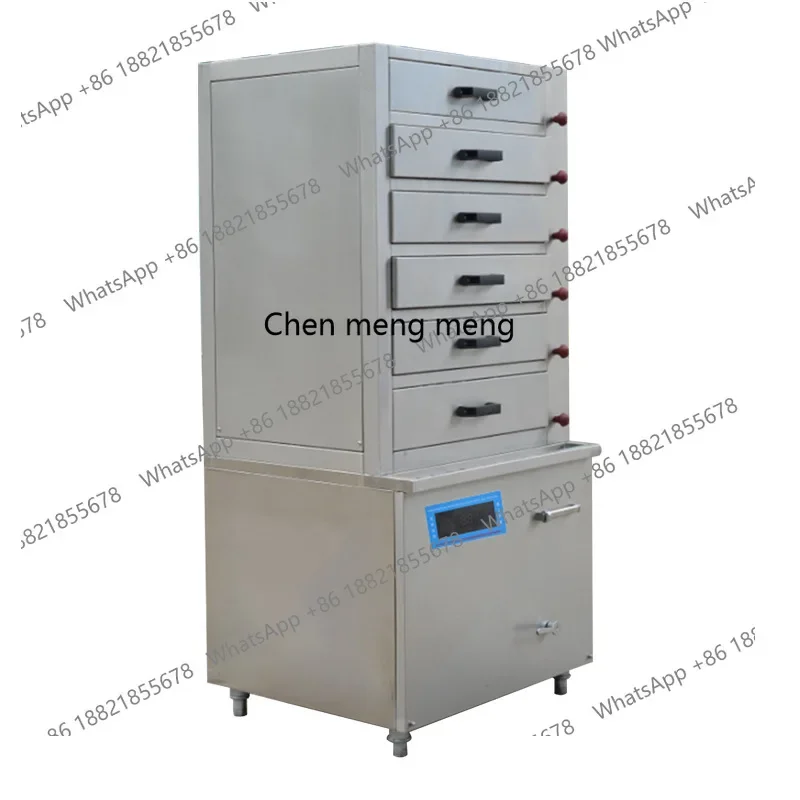 E132 Commercial electromagnetic rice noodle stove 6-layer rice noodle steaming equipment, commercial rice noodle steaming machin