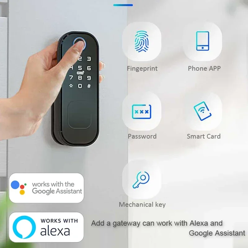 TTLOCK Fingerprint Smart Door Lock Bluetooth Wireless Access Control Lock Digital Code For Alexa Google Assistant Security Lock