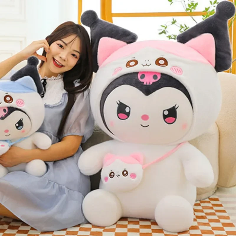 100CM Large Big Size Sanrio Kuromi Cartoon Anime Plush Stuffed Doll Room Kawaii Plushies Bolster Peluche Children Holiday Gifts