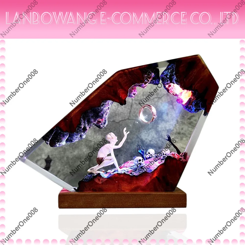 

Epoxy Resin Ring Lamp Fantasy World Night Light Magic LED Dimmable Ornament for Halloween Christmas Gift Home Decor