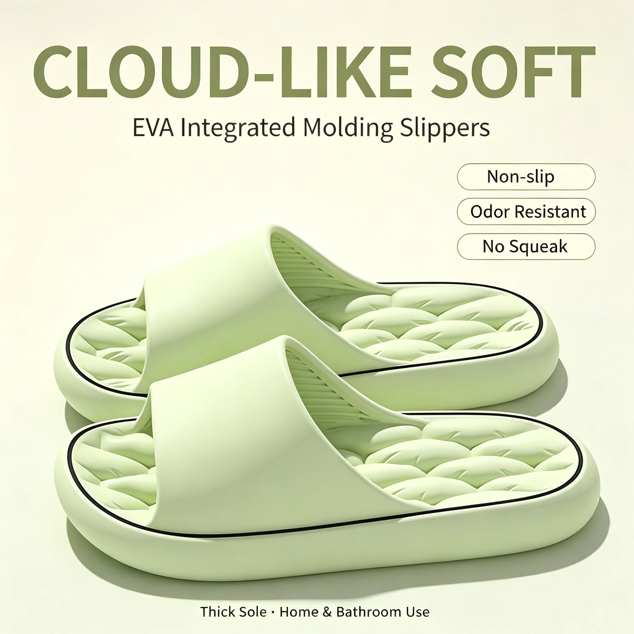 Women Men EVA Slippers Summer Couple Slides Home Indoor Bathroom Slipper Waterproof Non‑Slip Open Toe House Shower Sandals