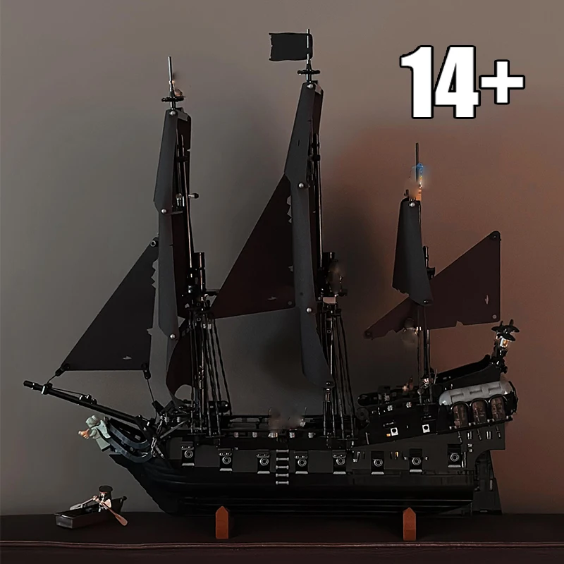

2862 шт., креативная серия, украшение, новый черный жемчуг, модель парусного корабля для мальчиков, головоломка в сборе, строительные блоки, подарок на день рождения