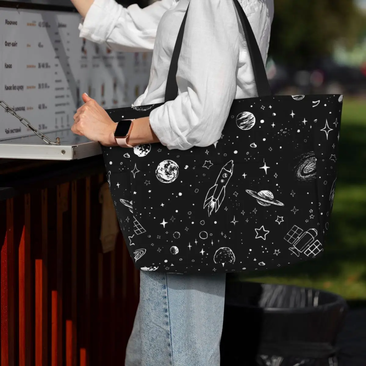 

Space Beach Tote Bag Sport Gym Yoga Duffle Large Tote Bag Women Travel Bag Fitness bag