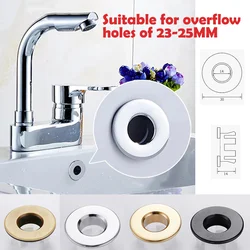 Bathroom Basin Faucet Sink Overflow Cover Brass Six-foot Ring Insert Replacement Hole Cover Cap Chrome Trim Bathroom Accessories