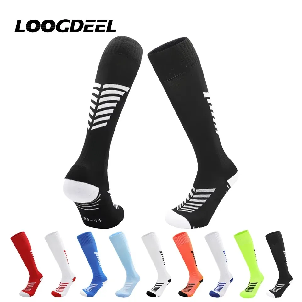 

Loogdeel Football Socks for Children And Adults Anti-Slip Towel Bottom Elastic Compression Socks Unisex Long Tube Socks