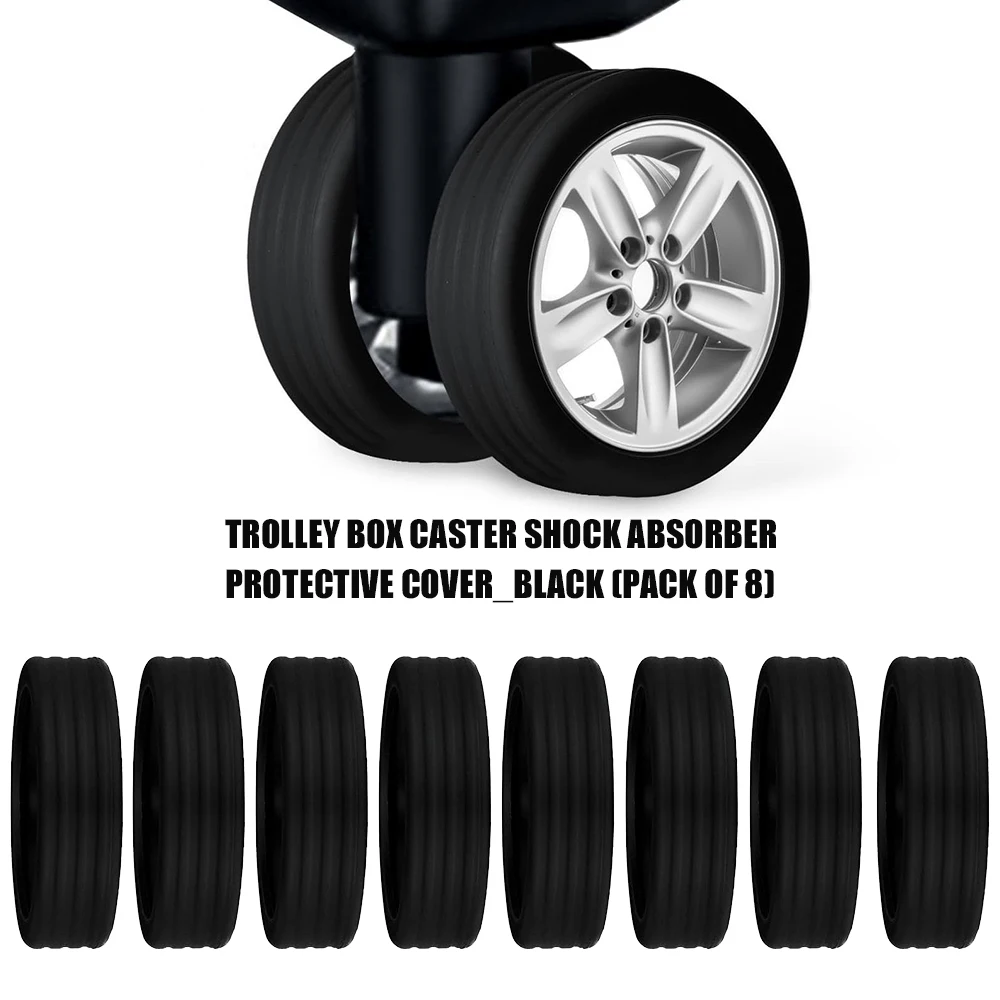 16Pcs Luggage Wheels Protector Silicone Wheel Caster Shoes Reduce Noise Shockproof Suitcase Wheel Cover Luggage Accessories