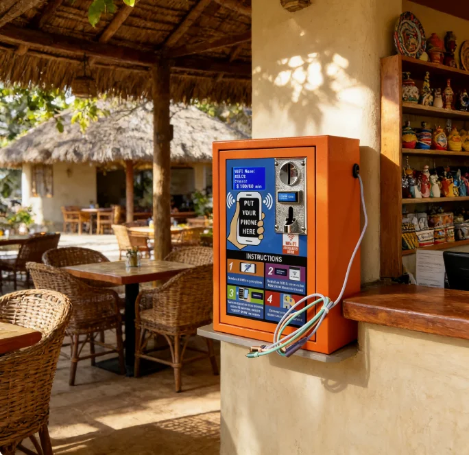 WiFi Recharge Machine 24H Self-Service Terminal with Charging Coin-Operated Wall Mount