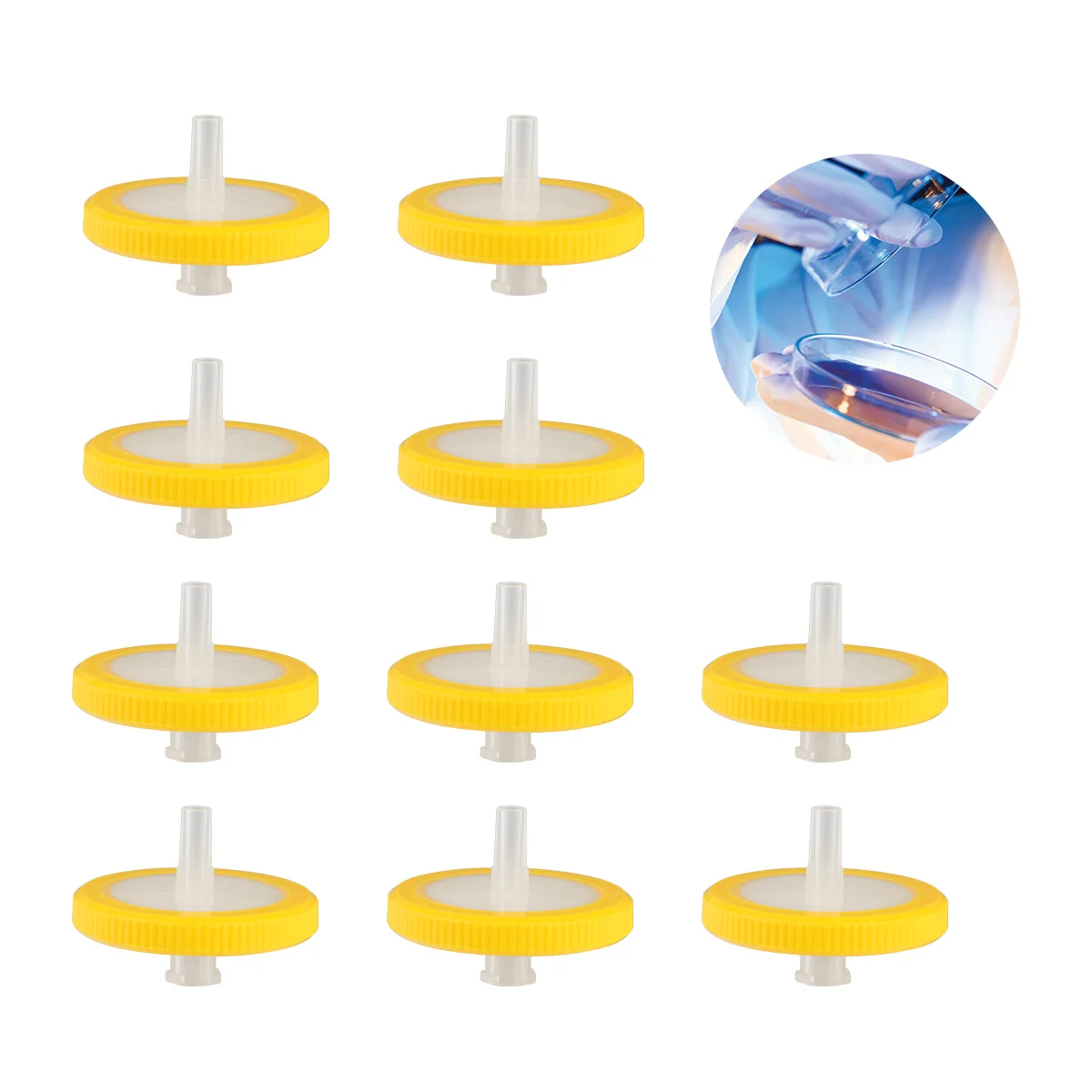 

10pcs Syringe Filters Disposable Pes Membrane For Laboratory Filtration Bacteria Removal Individual Packaging Experimental