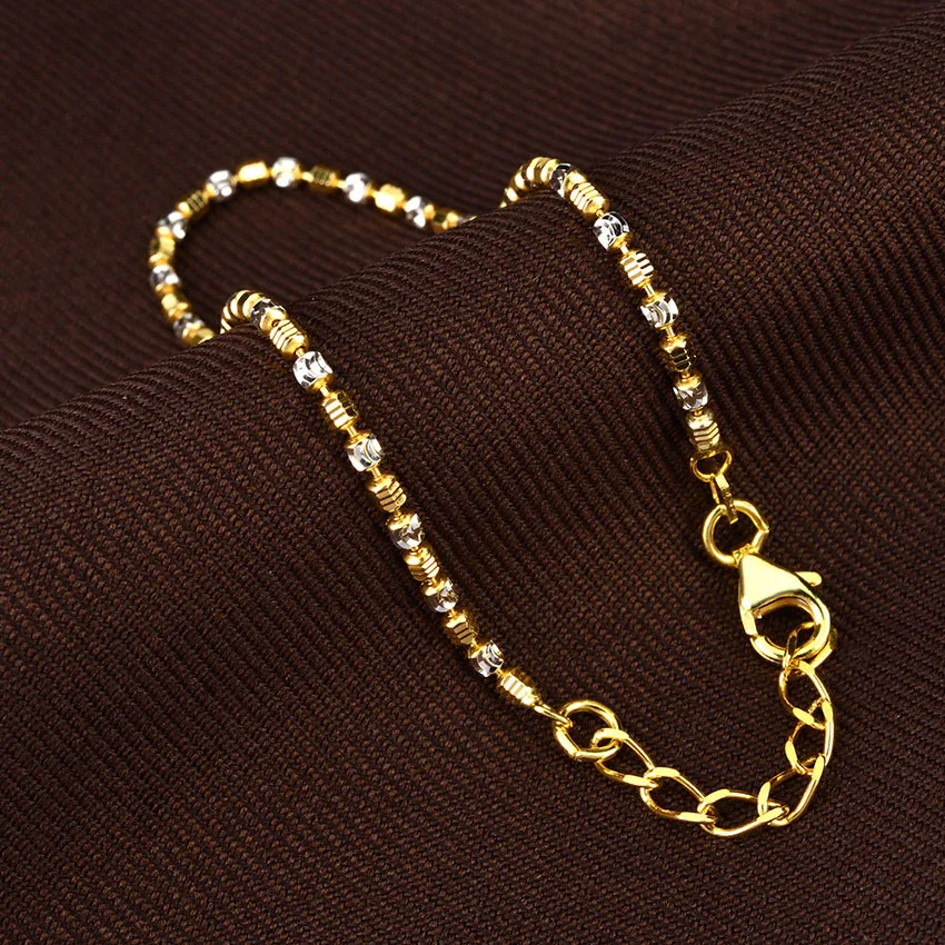 BOCAI New S925 Sterling Silver Jewelry Yellow White Laser Curved Knife Bead Hexagonal Bead Bracelet Women's Selected Gift