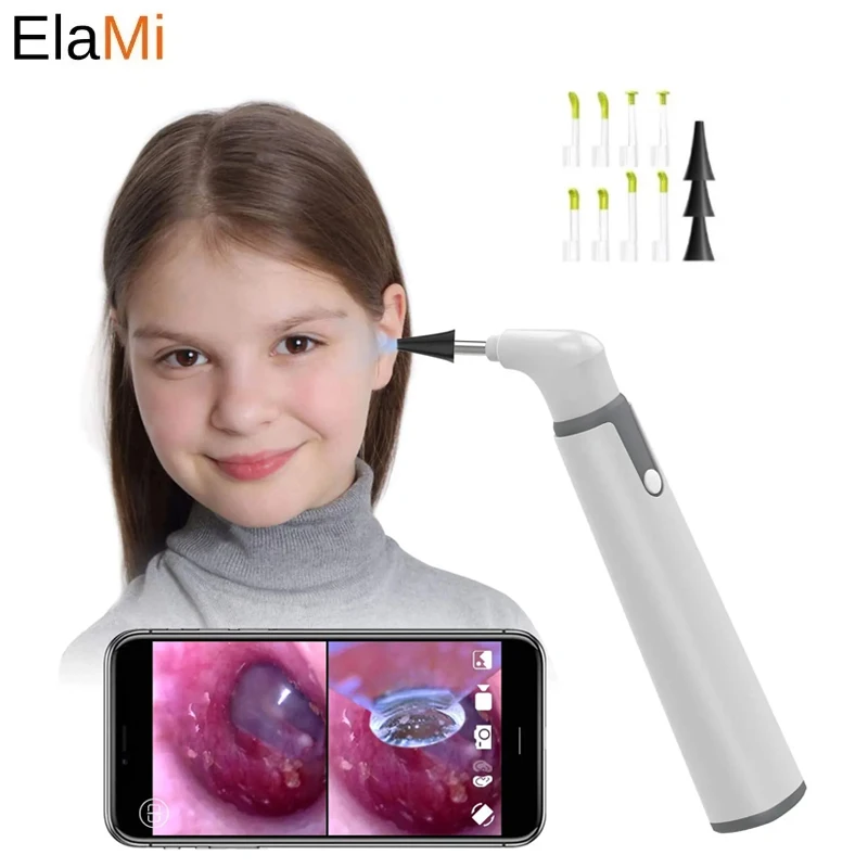 Wireless Ear Scope Camera HD 720P Portable Earwax Medical Cleaning Endoscope with 6 LED Lights for Kids/Adults Work with iOS