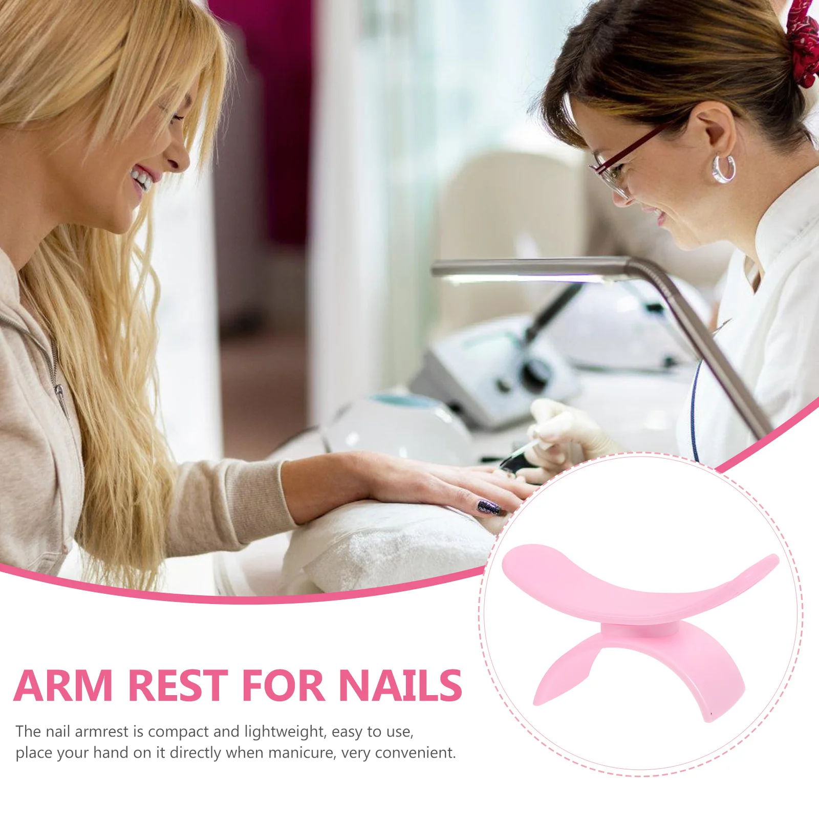 Descanso de braço para unhas em forma de u, almofada para manicure, descanso de mão profissional para arte em unhas, tratamento de cuidados com os pés, design leve e portátil