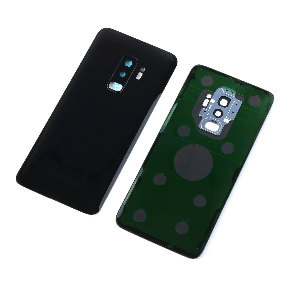 For SAMSUNG Galaxy S9 Plus S9+ G965 S9 G960F Back Glass Battery Cover Rear Door Housing Panel Case Part With Camera Lens Frames