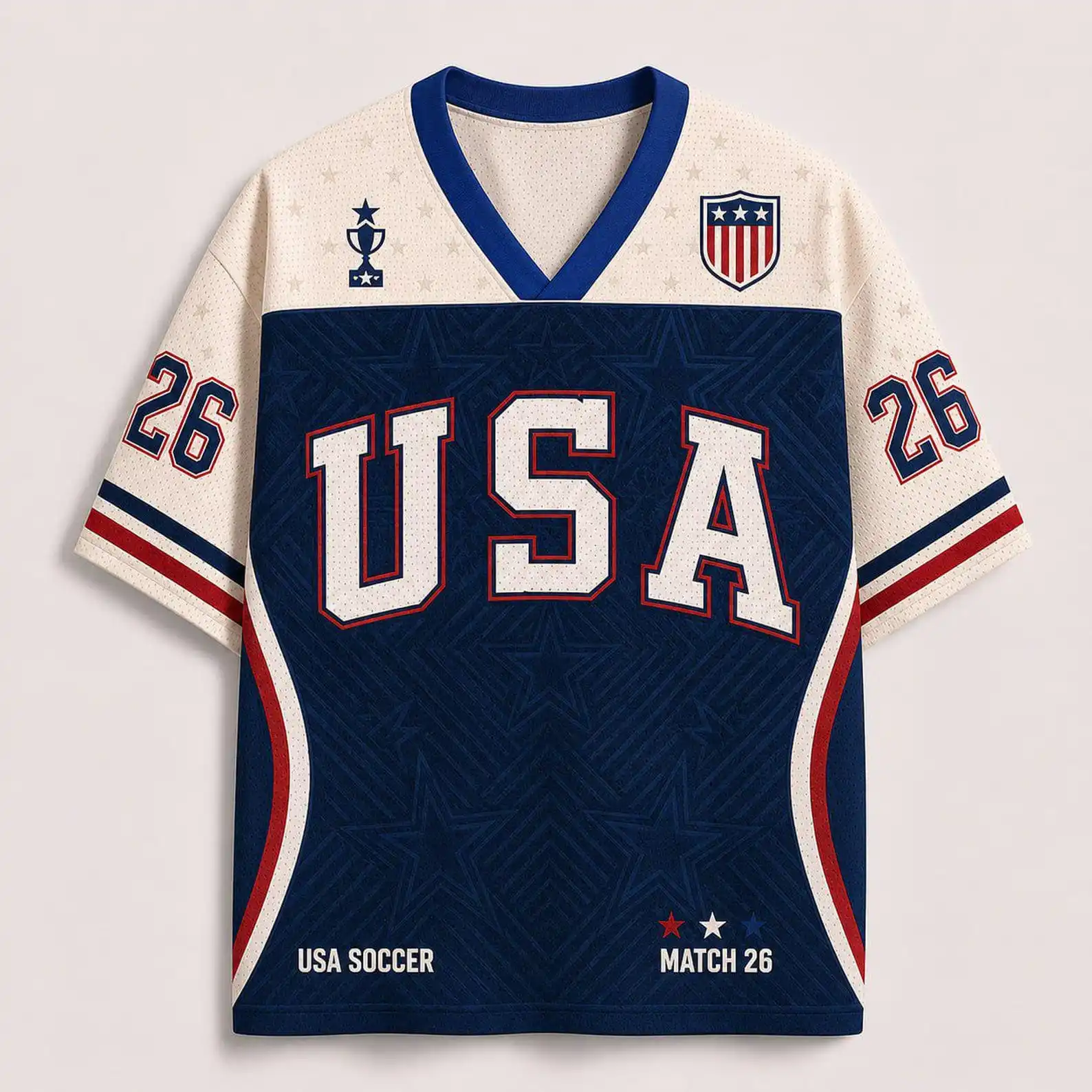 USA Match 26 Soccer Jersey Shirt, Custom Name Number Football Fan Tee, Personalized Unisex Game Day Supporter Gift