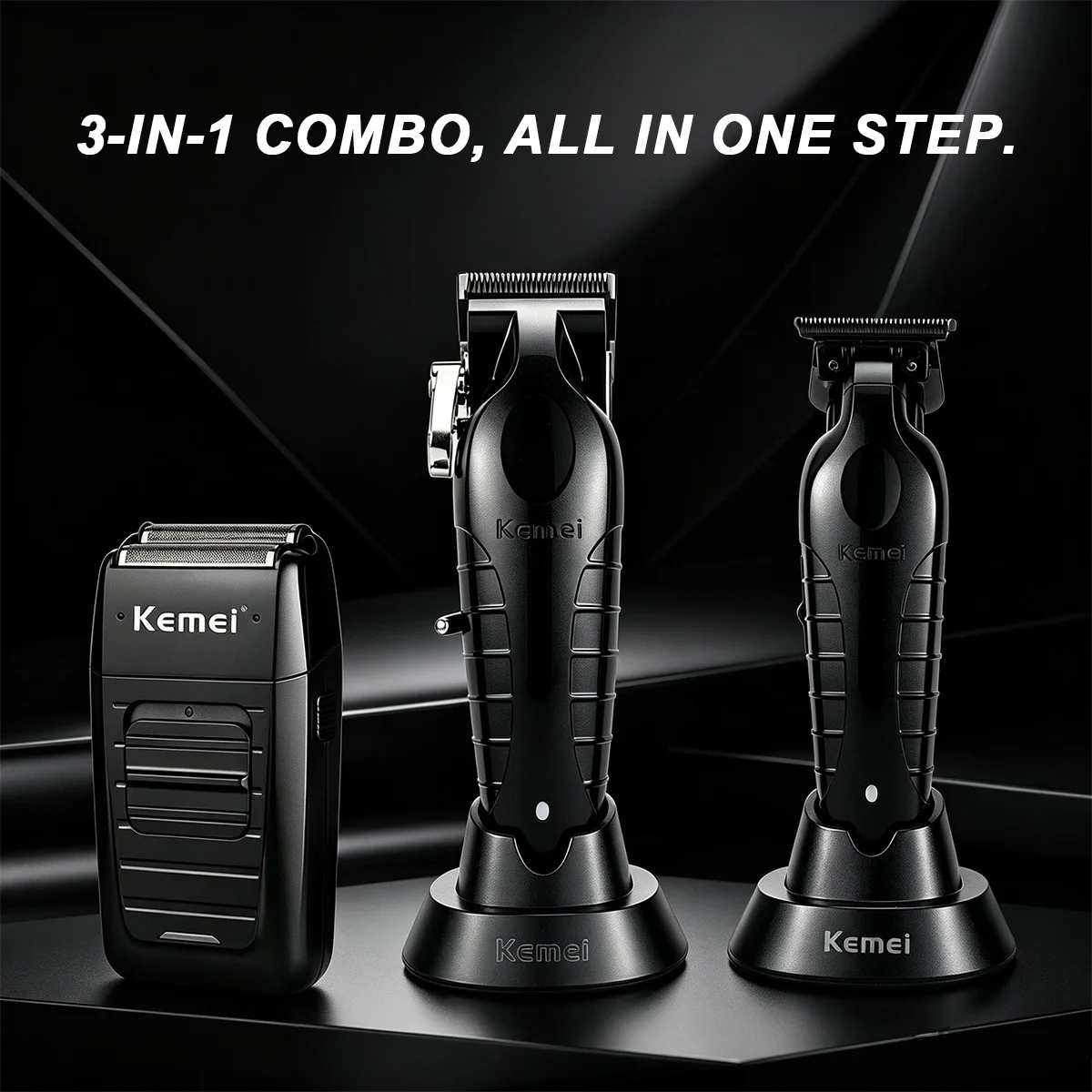 Kemei S9 Kit KM-2296 2299 1102 Professional Barber Cutting Machines Kit with Storage Bag Men's Hair Clipper Finishing Machine