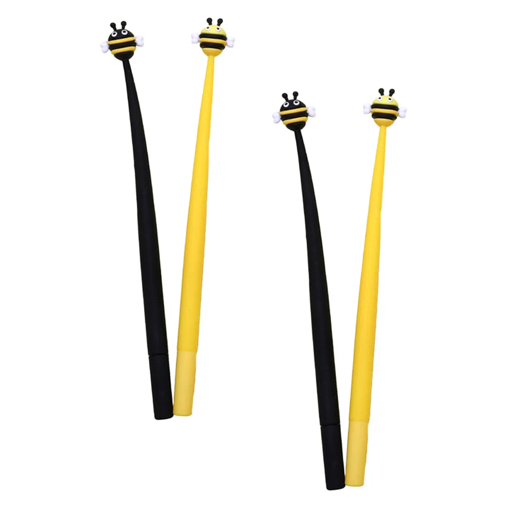 Гелевая ручка в форме пчелы, ручки в форме животных, новинка, милая шариковая ручка, товары для студентов с героями мультфильмов, белые