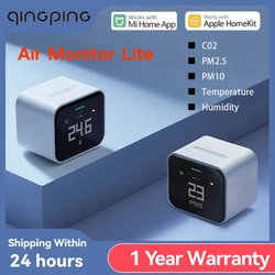 Qingping Air Detector Lite CO2 PM2.5 PM10 Temperature Humidity Monitor Touch Screen Work With Mihome APP Apple HomeKit