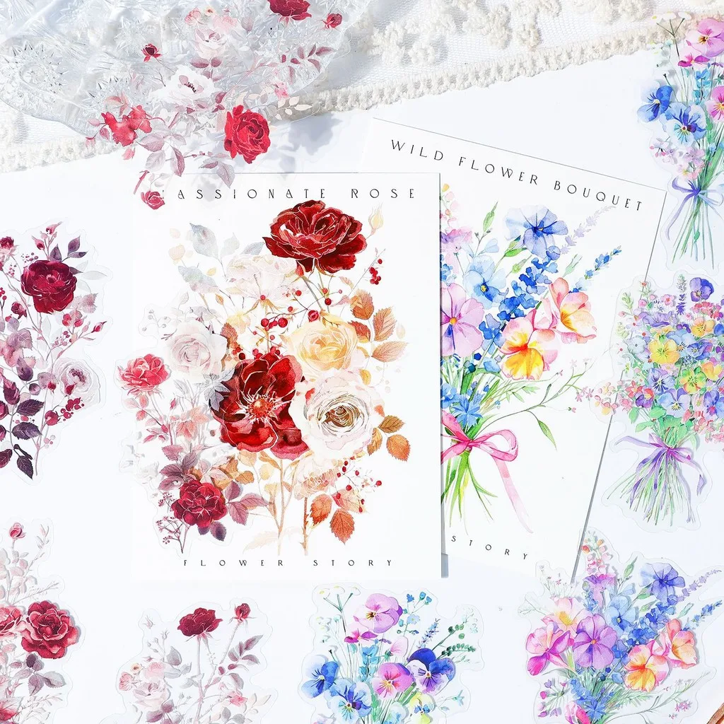 

Journamm 16 шт. винтажные наклейки с цветами, декоративные наклейки для домашних животных, сделай сам, декор для скрапбукинга, мусорный журнал, эстетическая наклейка