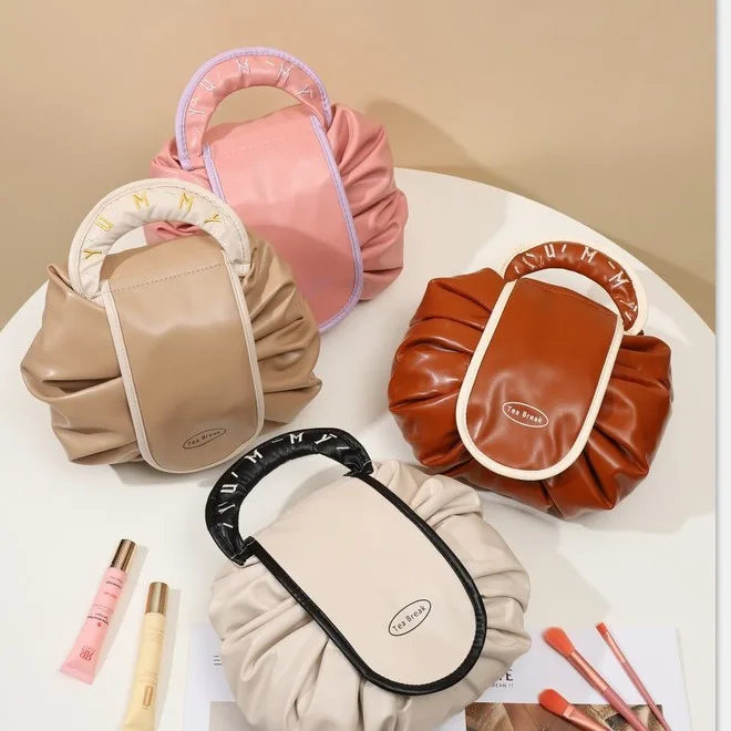 

Lazy Girl Drawstring Makeup Pouch, Waterproof Travel Toiletry Bag, Quick-Access Cosmetic Storage