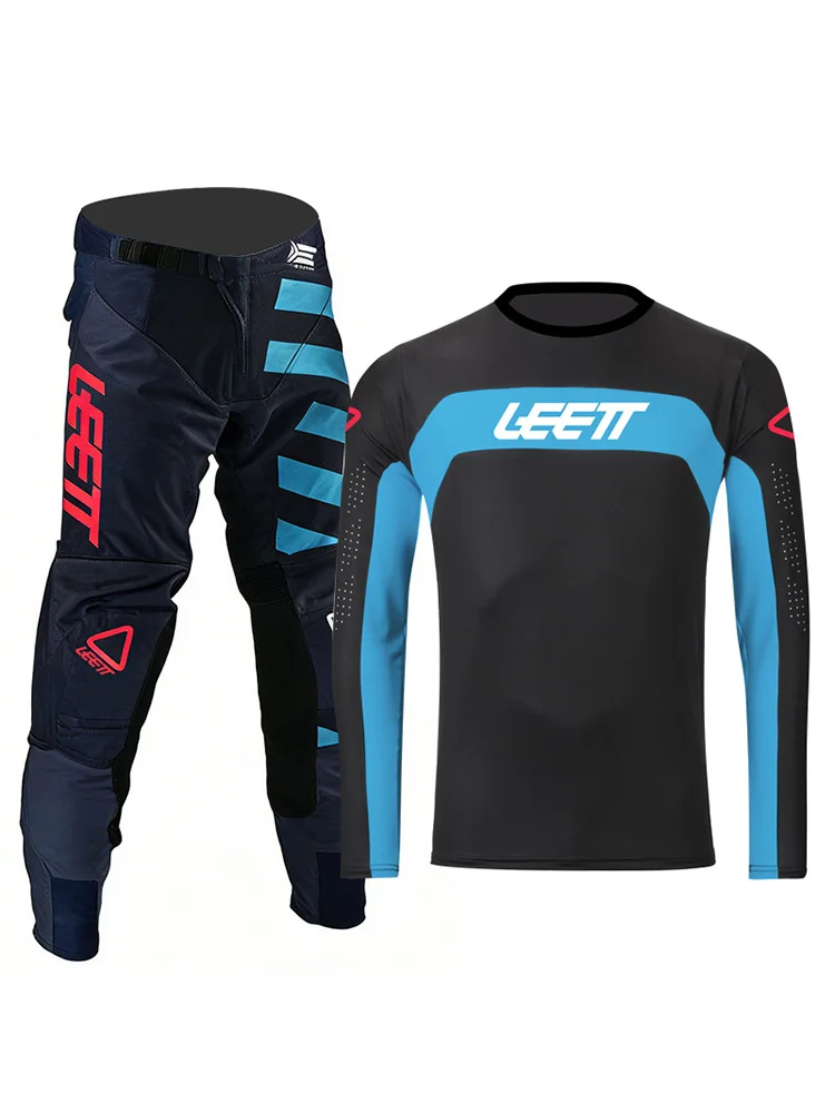 AliExpress FXJ Leett Motocross Gear Set Black Yellow Name Number Customize Racing Suit Off-Road MX MTB MOTO Mens Kits Women's