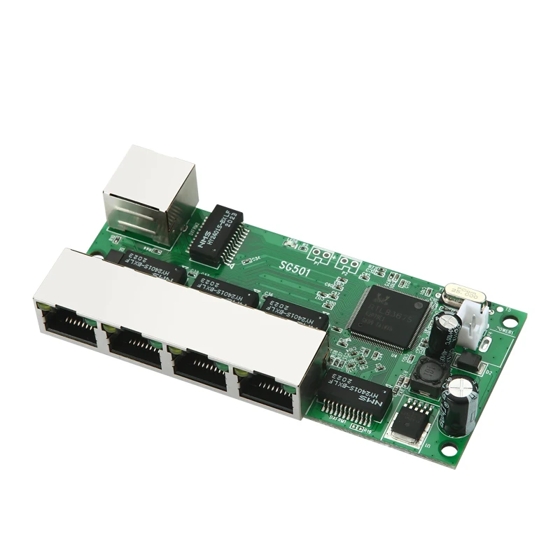 Miniature 5-port Gigabit Switch Module 4-port 1000m Reverse Power Supply POE48 Bare Board Industrial-grade Data Transmission