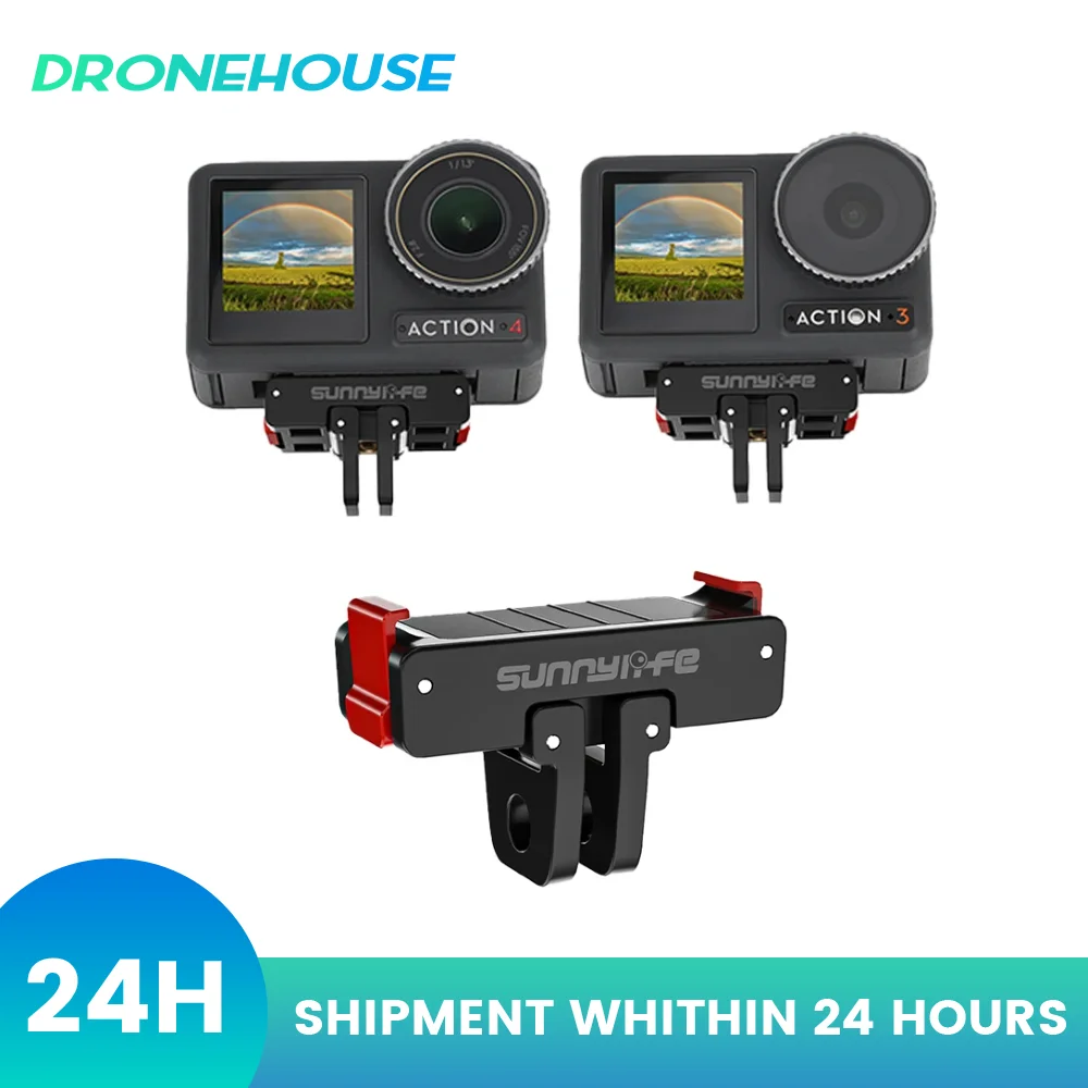حامل محول مغناطيسي Ouick-Release لـ DJI Osmo Action 5 Pro إطار حماية قاعدة قابلة للطي لملحقات Action 4/3