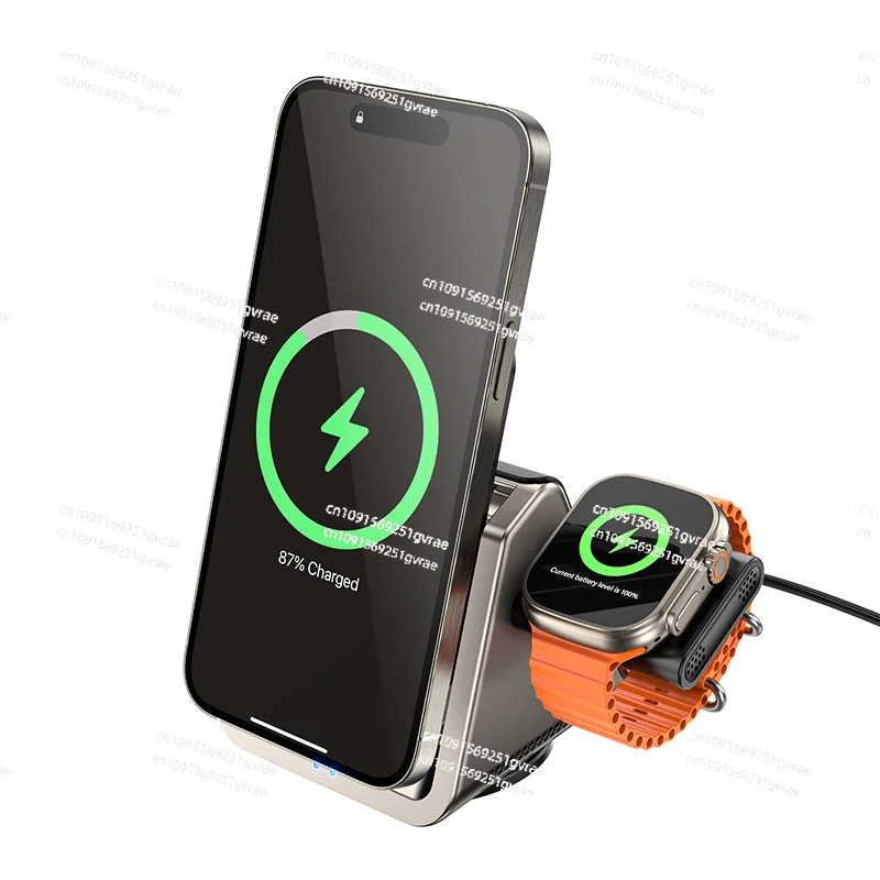 3-in-1 magnetic suction BQ30 wireless fast charging supports simultaneous charging of mobile phones, watches and earphones