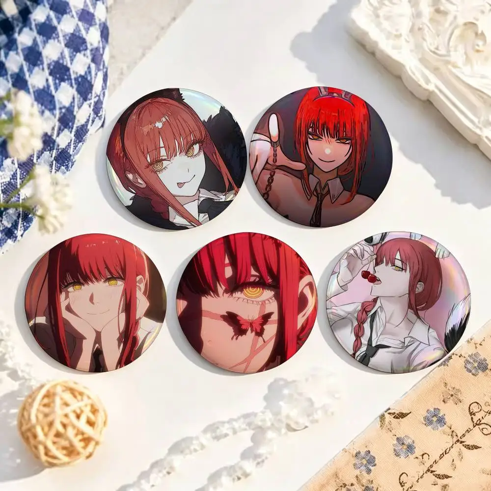 Anime Chainsaw Man Makima  Custom Enamel Pin Badges 25mm 32mm 44mm 58mm Backpack Hat Decor Toys Gifts