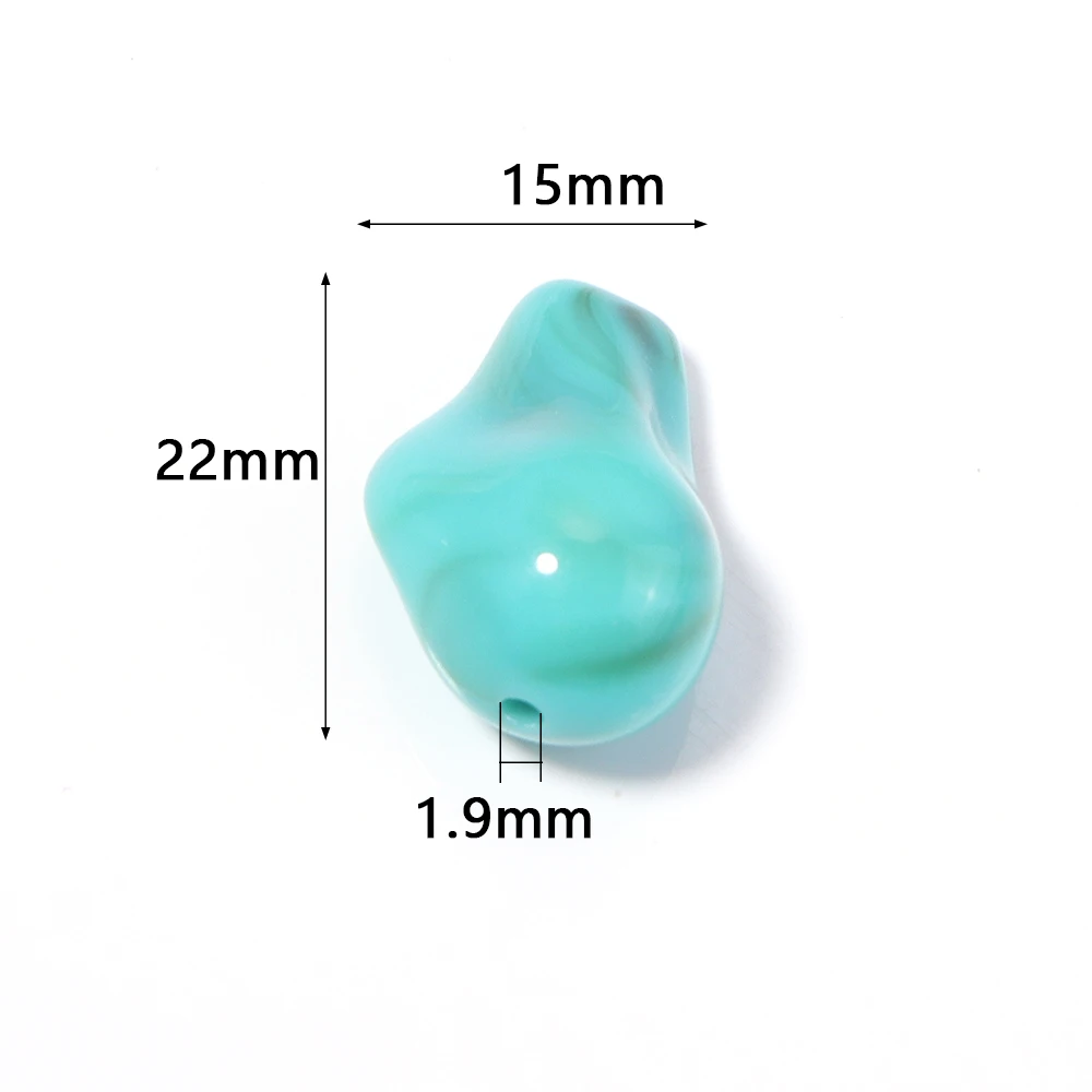 10 Stück Acrylperlen in Form von zerkleinertem Stein, unregelmäßige bunte lose Abstandsperlen für DIY-Armbänder, Halsketten und Schmuckherstellungszubehör – Detail 1