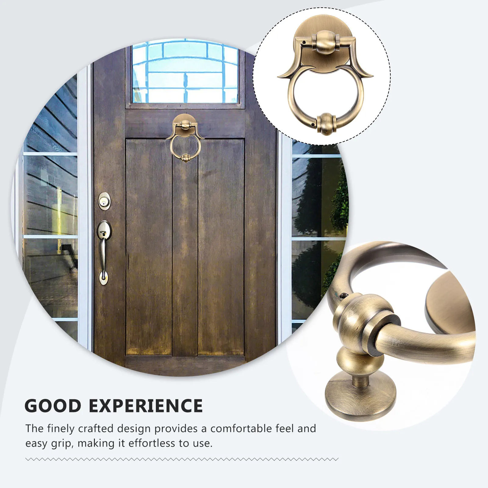 

Zinc Alloy Knocker Single Front Handle Security Knocker Decorative Home Decoration Hardware Exterior Door Part Durable Rust