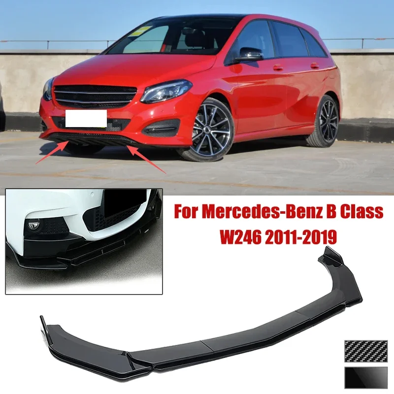 5pcs Front Bumper Shovel For Mercedes-Benz B Class W246 2011-2019 Spoiler Front Bumper Deflector Anti Scratch Protection Device