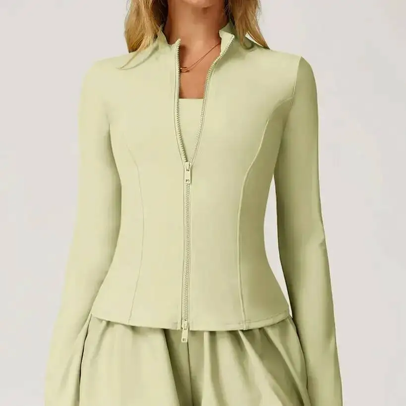 

Sunscreen Yoga Women S High End Breathable Zipper Long Sleeved Sports Running Jacket Stand Up Collar Training Fiess Top