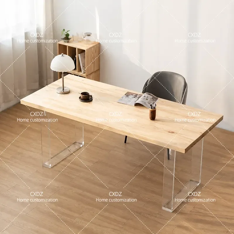 Nordic Acrylic Table Small Apartment Household Personality Hanging Desk Creative Solid Wood Desk