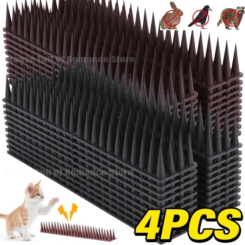 2/4pcs Plastic Bird and Pigeon Spikes Bird Repeller Divisible Plastic Anti Cat Anti Pigeon Birds Repellent Spikes Pest Control