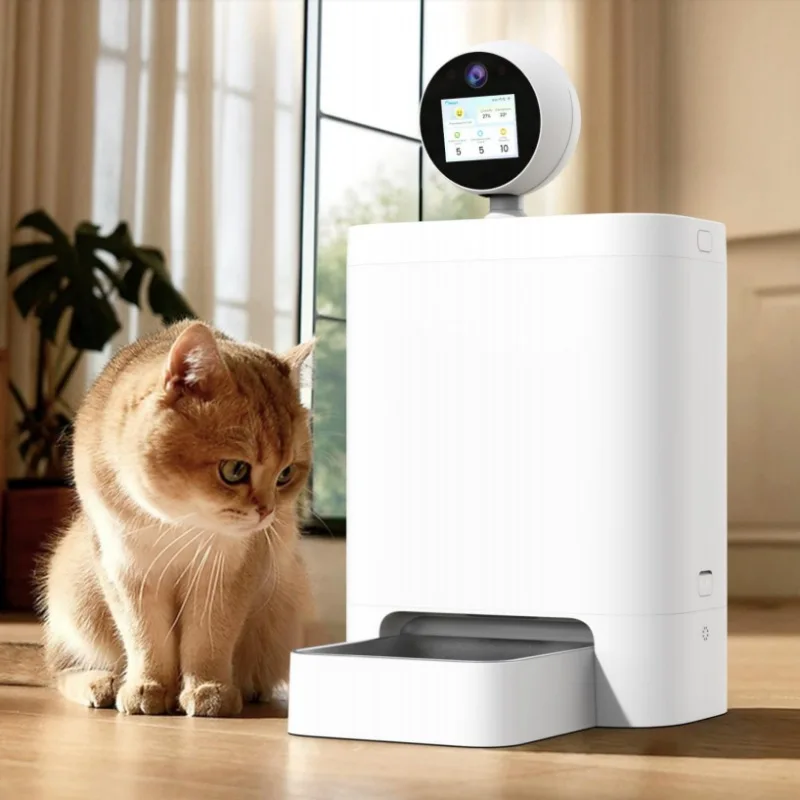 AI Smart Pet Feeder With 2K HD Camera 360° Tracking Auto Feeding Voice Interaction for Cats Dogs