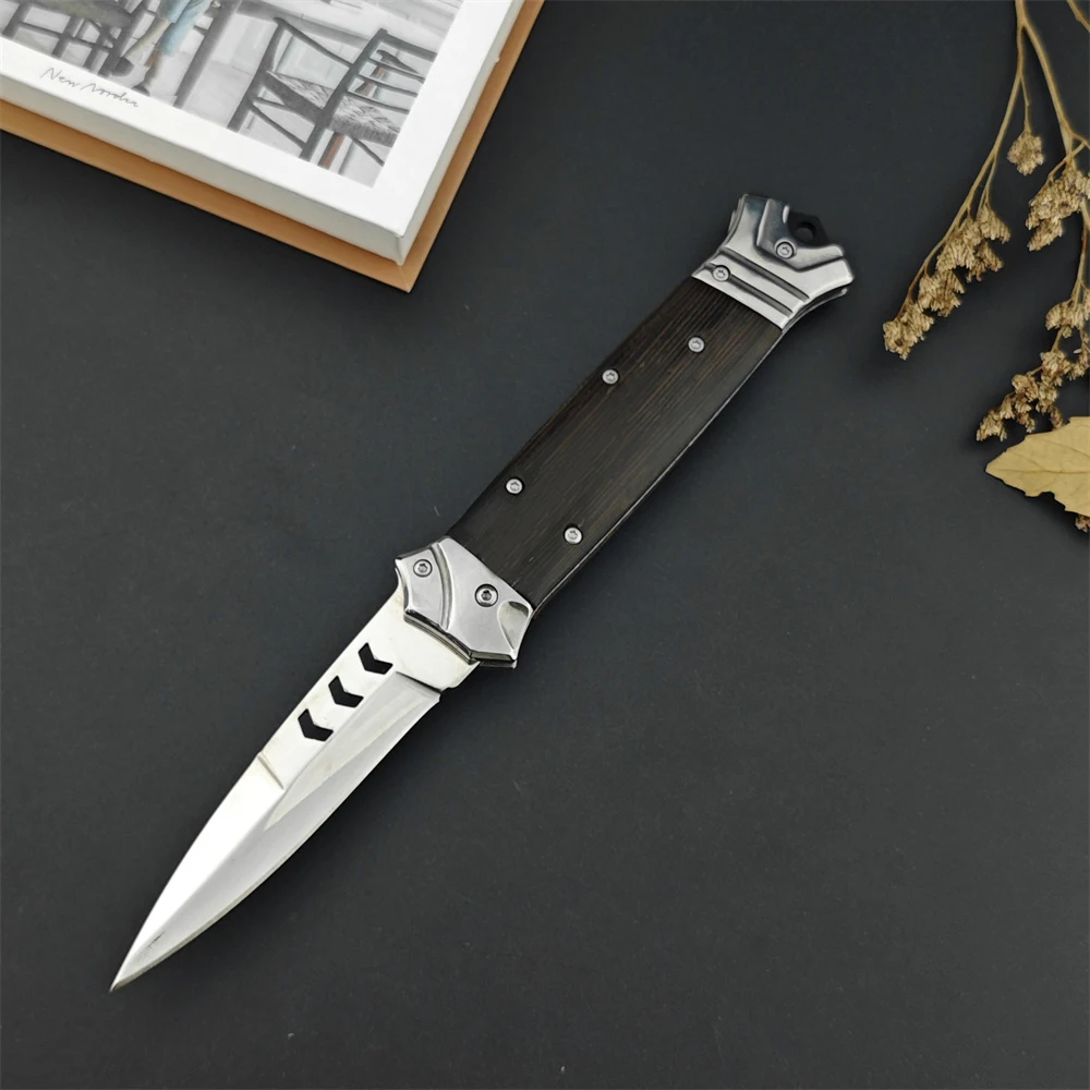 

Pocket Folding Knife 440C Steel / Damascus Steel Blade Chicken Wing Wood Handle EDC Outdoor Knife Camping Hunting Portable Tool