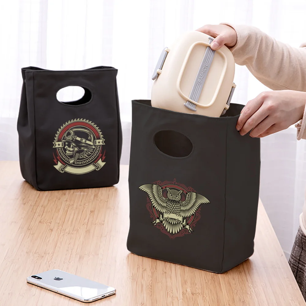 

Multifunction Large Capacity Cooler Bag Portable Thermal Lunch Bags for Men Women Skull Printed Lunch Box Picnic School Food Bag