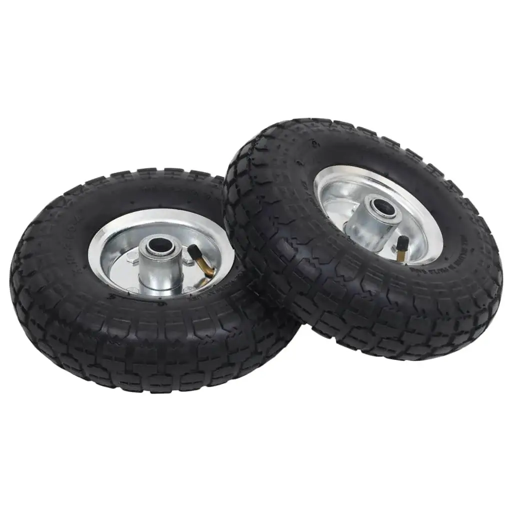 2 Pack Rubber Sack Truck Wheels 4.10/3.50-4 (260x83) for Hand Trucks & Dollies