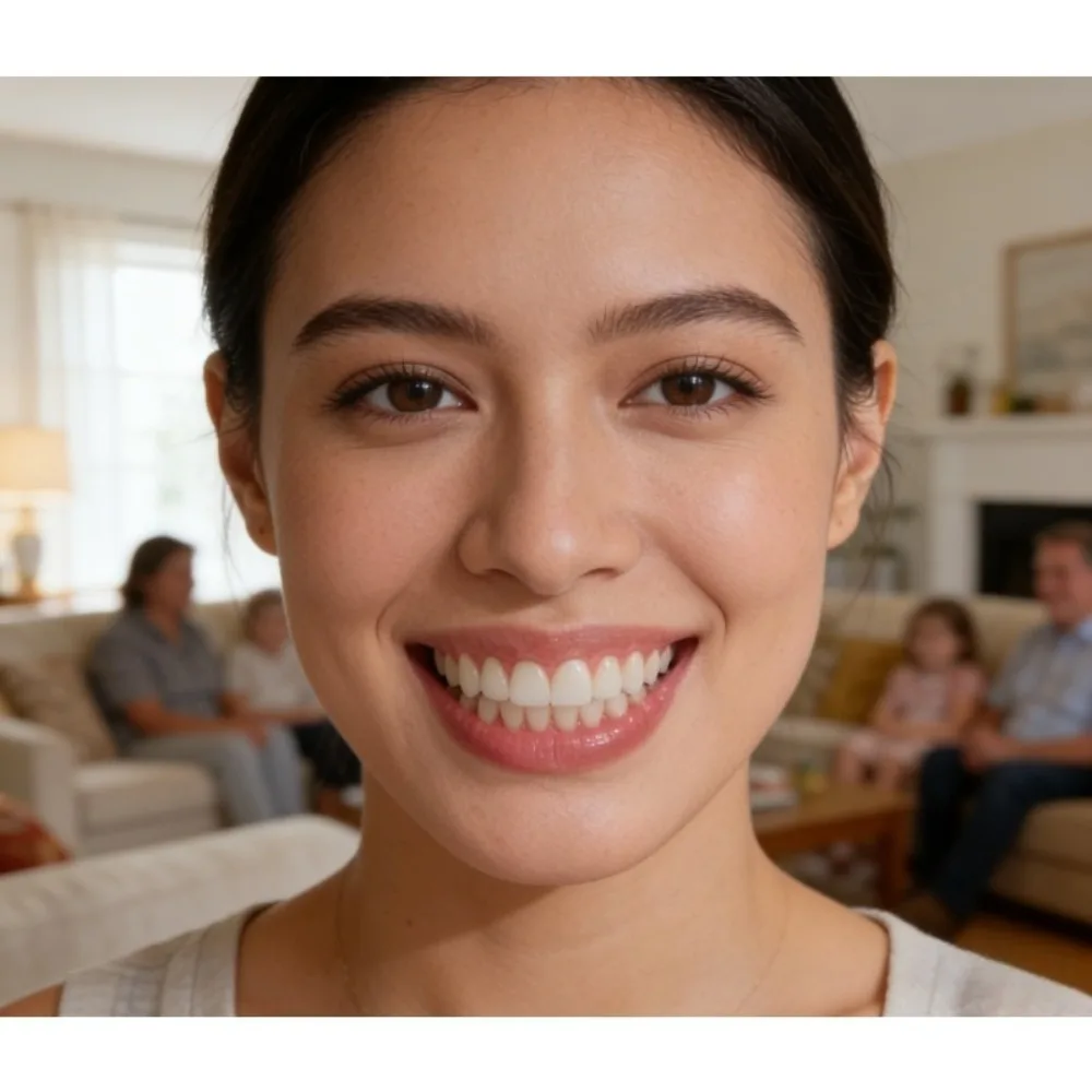 High Definition Artificial Set, Realistic Tooth Arrangement And Natural Gum Color, Breathable Streamlined Design, Anti-Falling Base, Reusable And Easy to Care for, Suitable for Parties, Travel And Daily Scenes