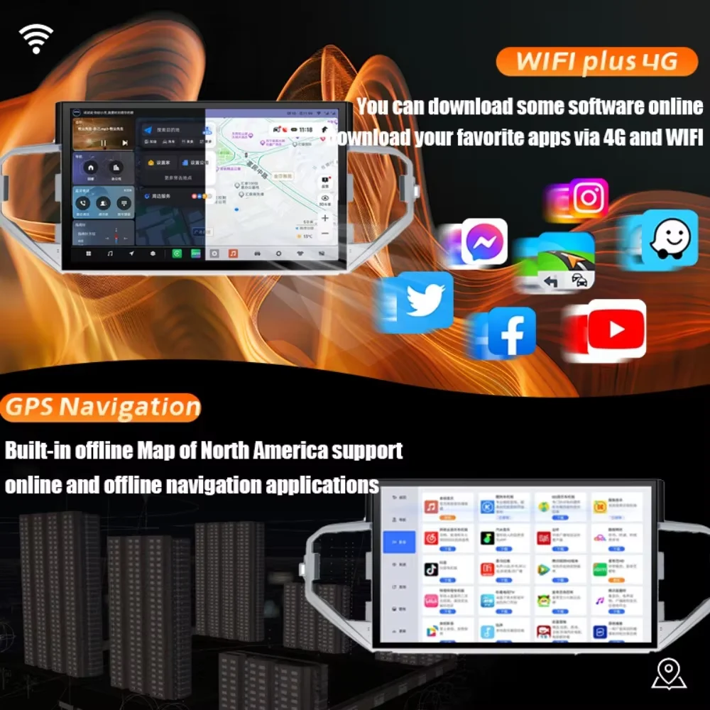 

13,6-дюймовый автомобильный мультимедийный плеер на Android 13.0 для Toyota Tundra 2021-2025 с GPS-навигацией, CarPlay и DSP-стереосистемой