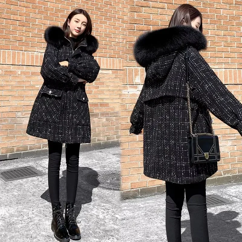 

Mid Length Down Cotton Jacket for Women's 2023 Winter New Fashion Casual Thickened Korean Version Warm Jacket Cotton Jacket