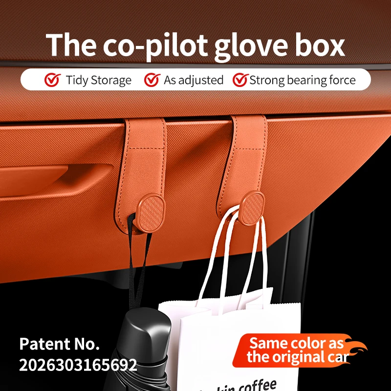 Multi-functional Passenger Glove Box Hook, Adjustable Umbrella and Takeout Storage Clip for Secure Heavy Load Hanging, Car Acces