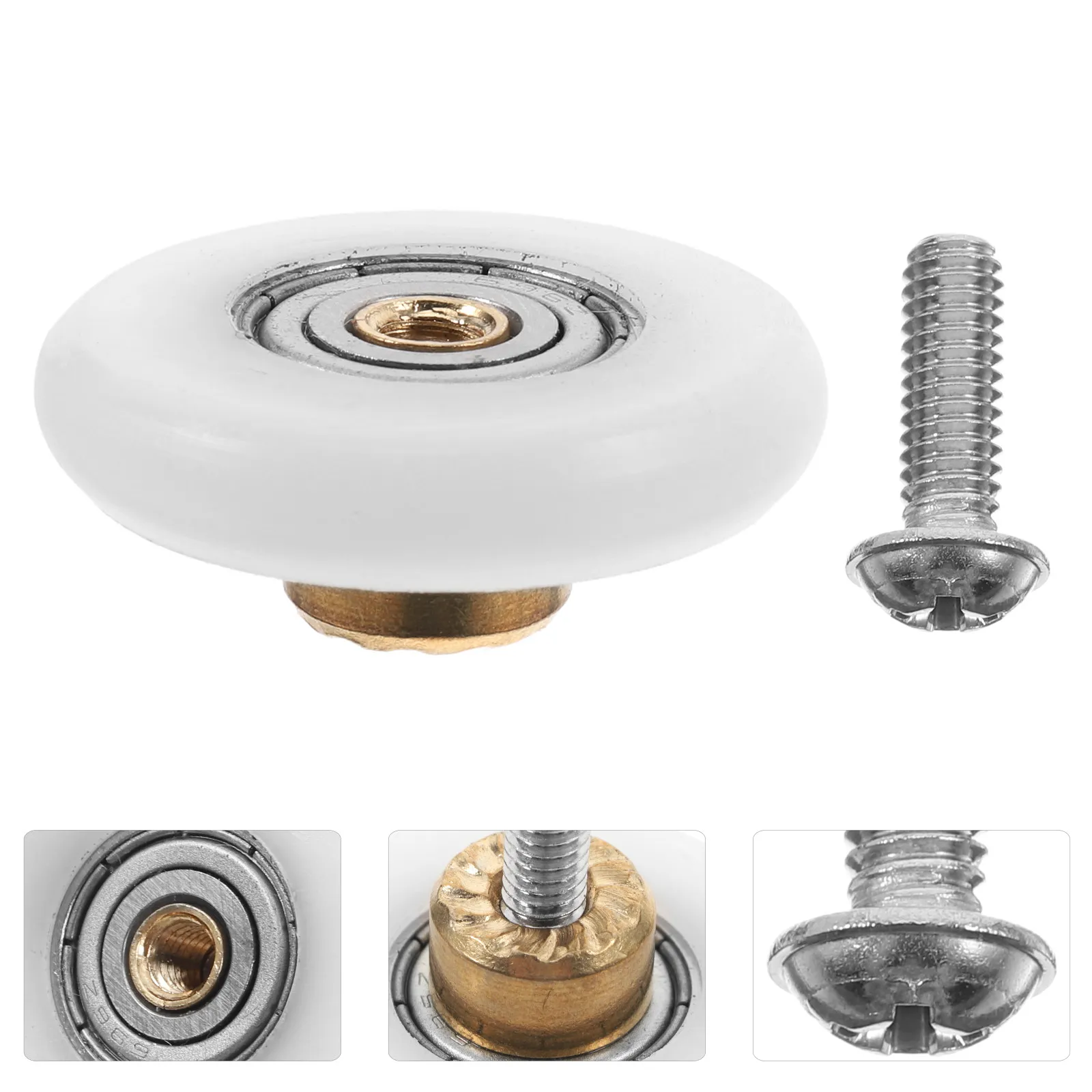 4Pcs Bathroom Shower Door Rollers Copper Axle Heavy Duty Sliding Door Wheels for Glass Shower Doors Easy Installation