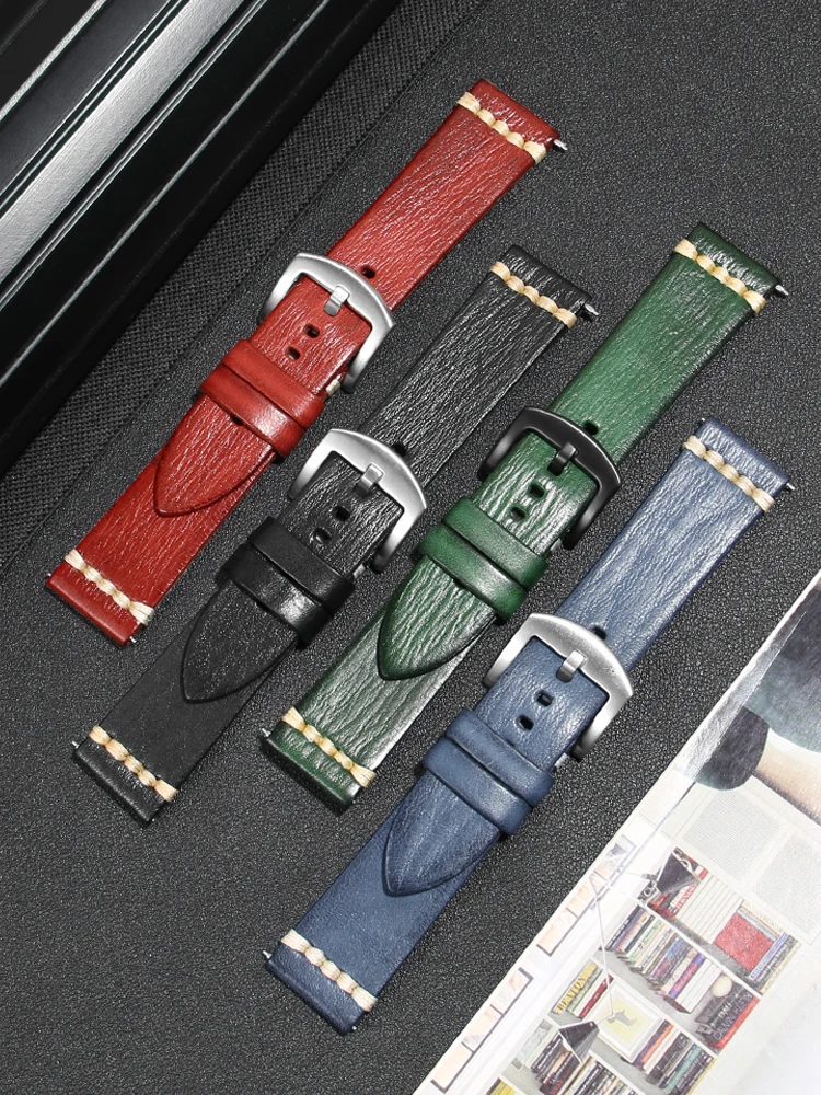 Compatible with GYCCI Little Bee YA126487 Gucci series genuine leather watch strap