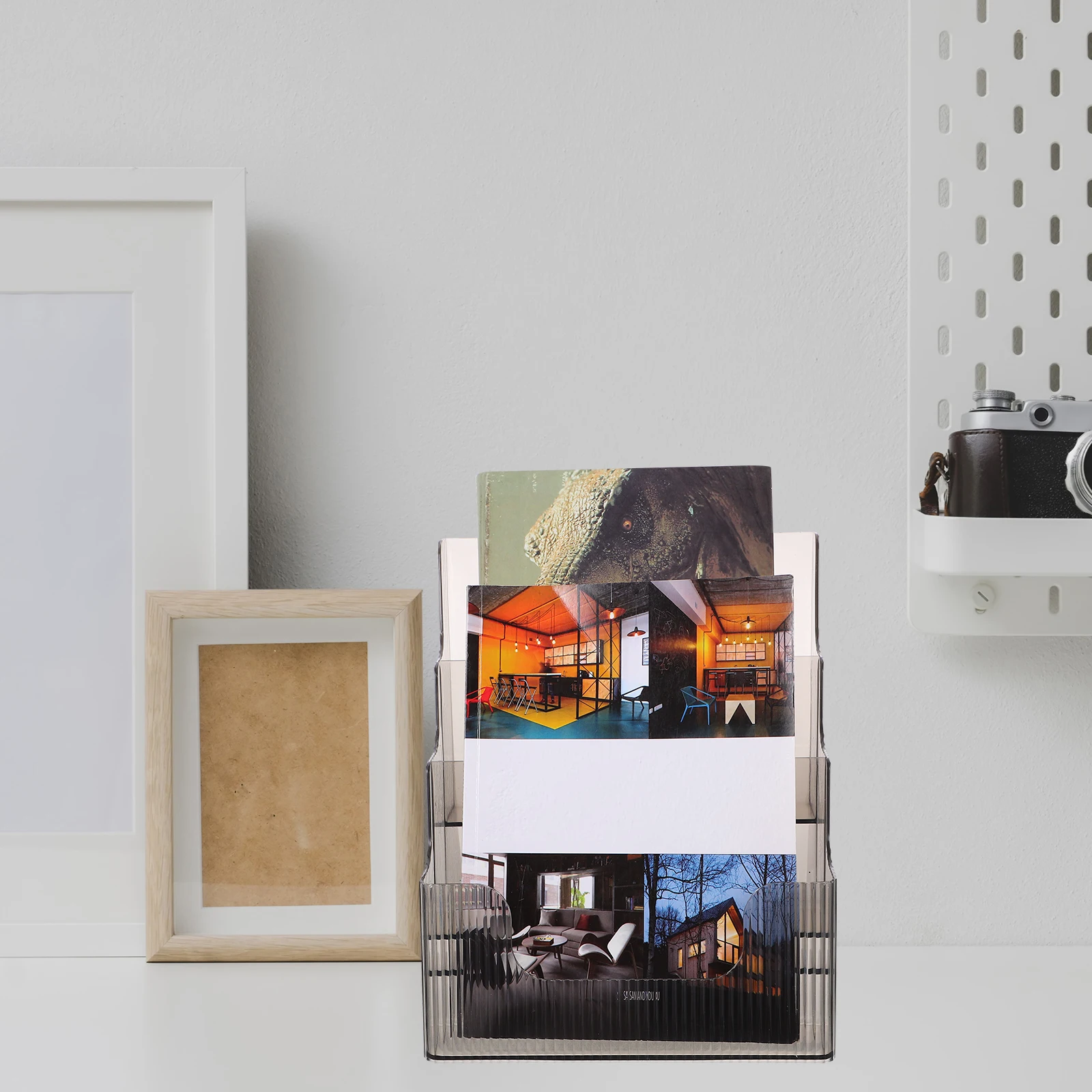 

A4 Transparent Brochure Display St for Documents Menu Holder Plastic Pamphlets St Clear Reusable Storage Rack Bookshelf Office