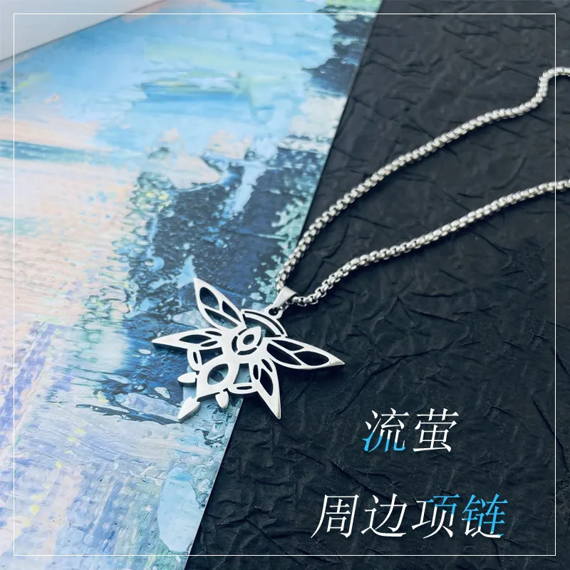 Game Honkai Star Rail Firefly Peripheral Skill Necklace Anime Cosplay Pendant Sweater Chain Doujin Gifts