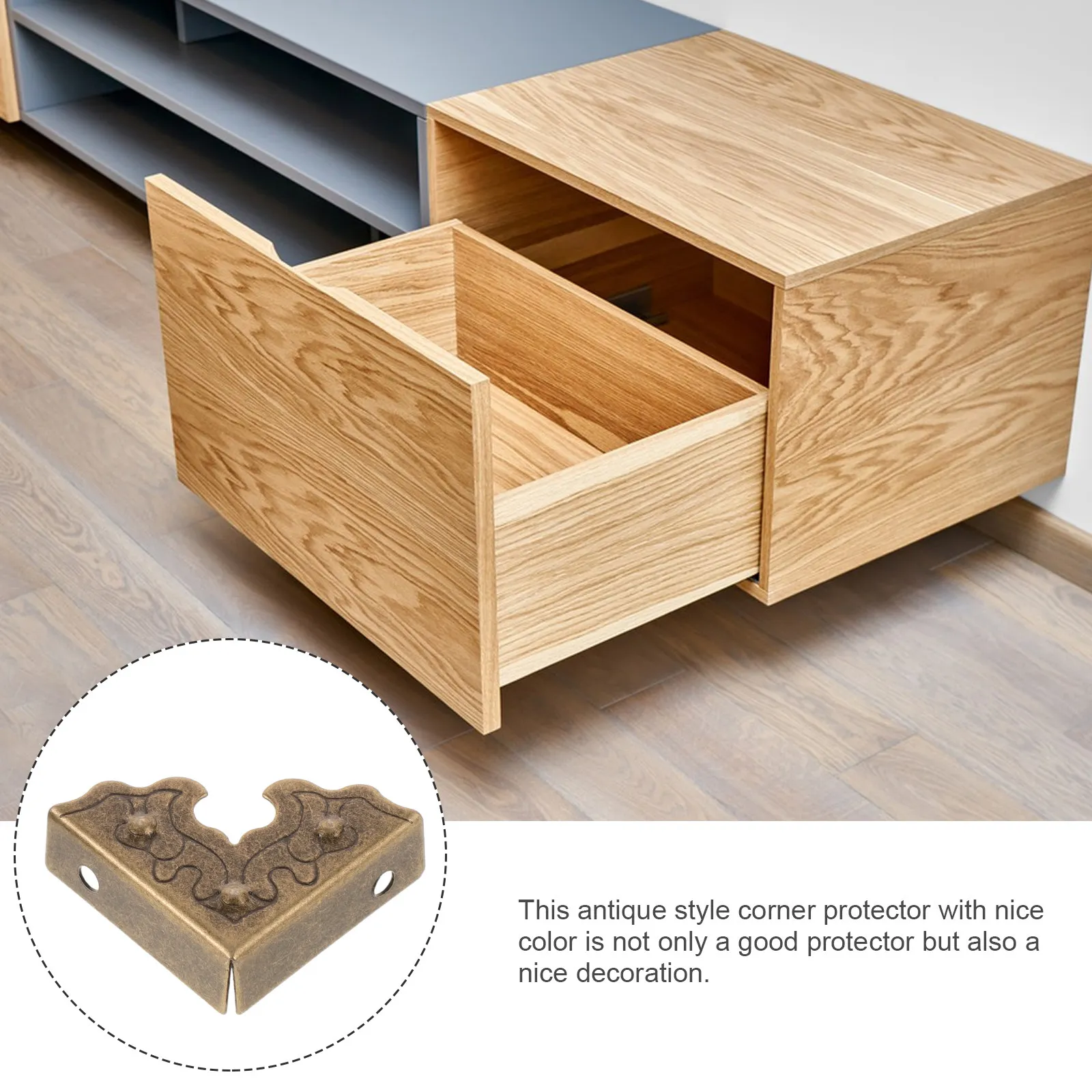 20Pcs Vintage Iron Box Corner Protectors Retro Decorative Metal Guards for Jewelry Gift Wooden Boxes Cabinet Cupboard Frame - view 5