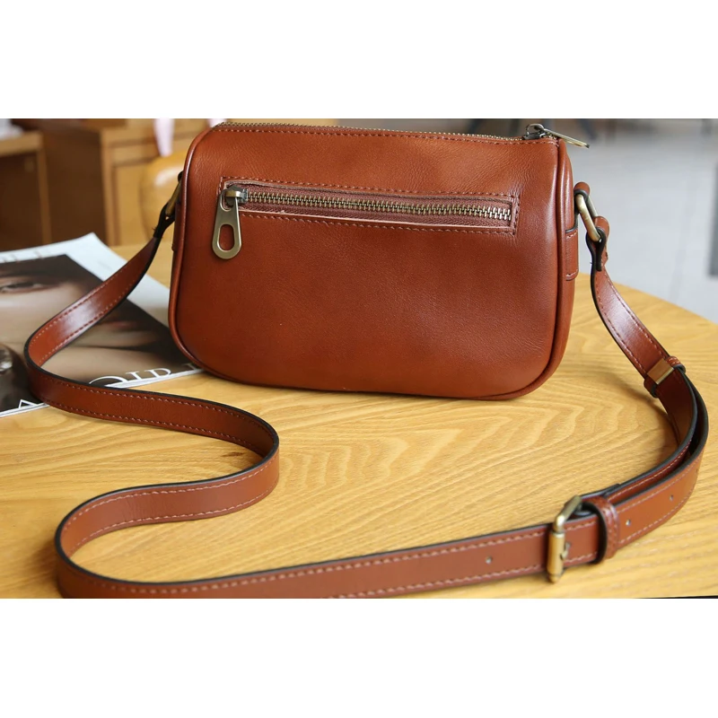 High Cost Vegetable tanning Leather, Light, Smooth, Women Genuine Leather Shoulder Bag, Girl\'s Messenger Cross body Bag,D389