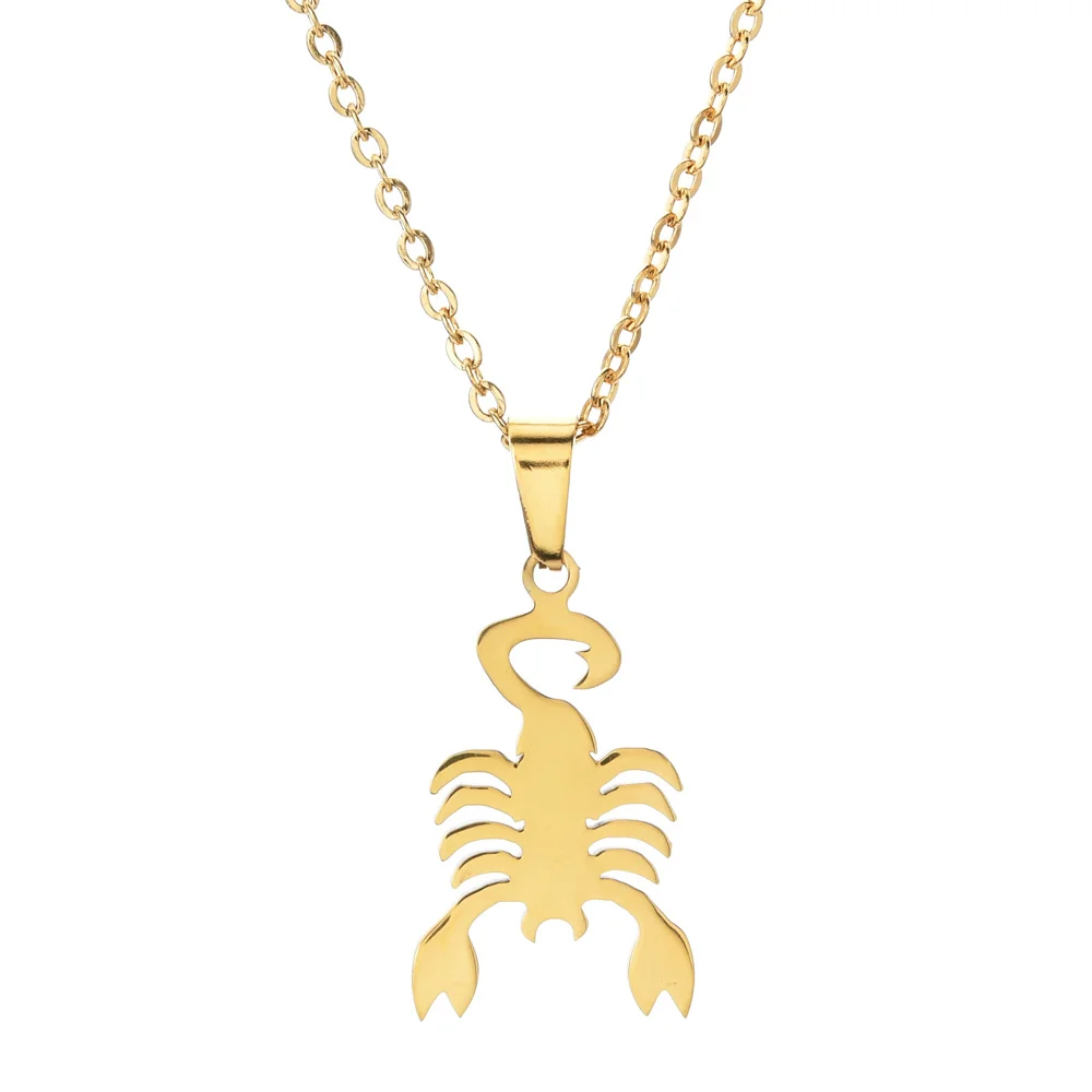 فاسق العقرب الحمل 12 كوكبة قلادة قلادة الذهب اللون الفولاذ المقاوم للصدأ سلسلة للنساء زودياك مجوهرات هدية عيد ميلاد #1